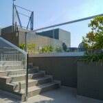 glass railing design for stairs in Kerala