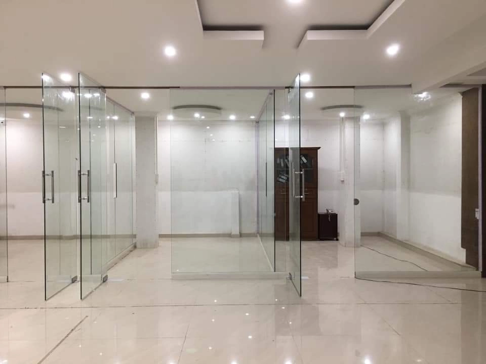 elegant glass partitions for living space or office.