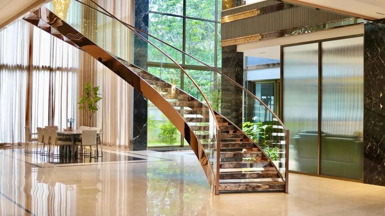 Scapes home's interior stair handrails for modern house designs in kerala