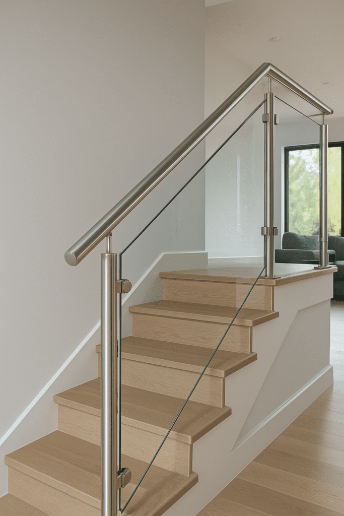 Modern handrail installation showing safety and design in a stylish home interior